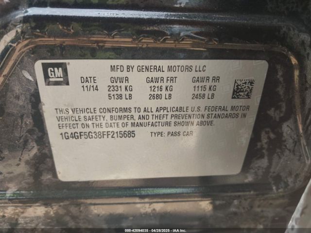 1G4GF5G38FF215685 Buick Lacrosse Premium Ii
