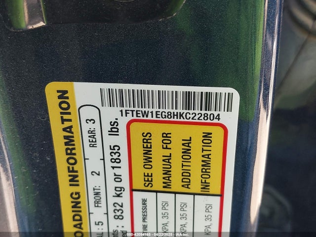 1FTEW1EG8HKC22804 Ford F-150 Xlt