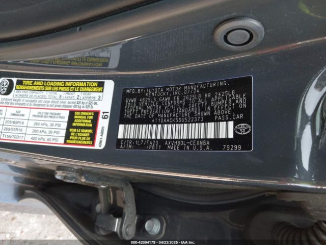 4T1DAACK5SU522373 Toyota CAMRY LE
