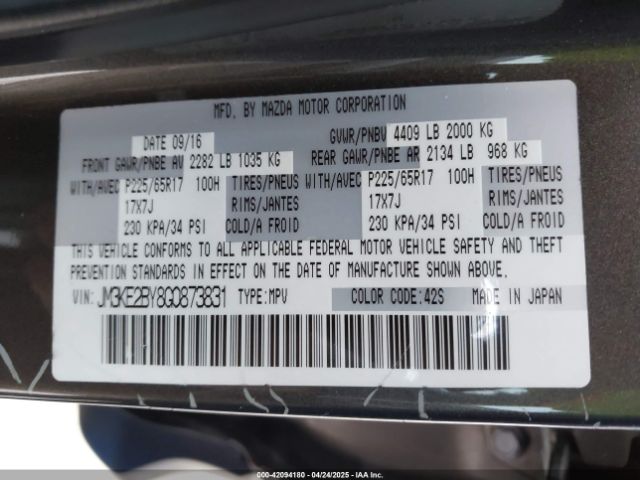 JM3KE2BY8G0873831 Mazda CX-5 SPORT