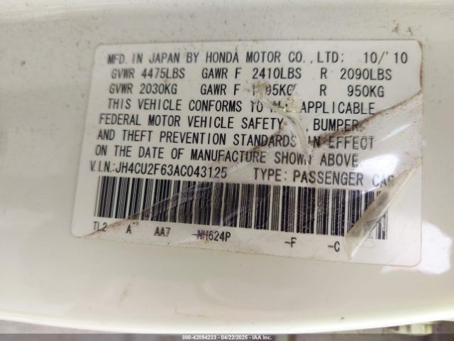 2010 ACURA TSX JH4CU2F63AC043125 Photo 8