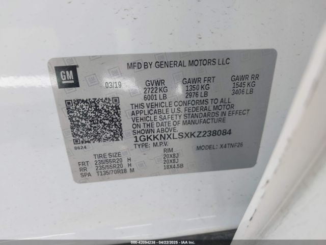 1GKKNXLSXKZ238084 GMC Acadia Denali