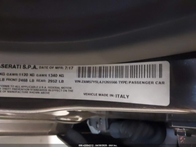 2018 MASERATI GHIBLI ZAM57YSL4J1265566 Photo 8