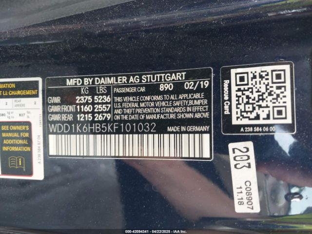 WDD1K6HB5KF101032 Mercedes-Benz E 450