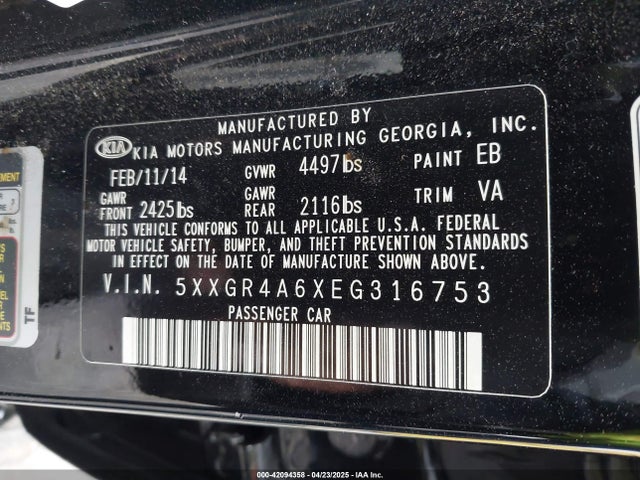 5XXGR4A6XEG316753 KIA dohc t-gdi theta-ii