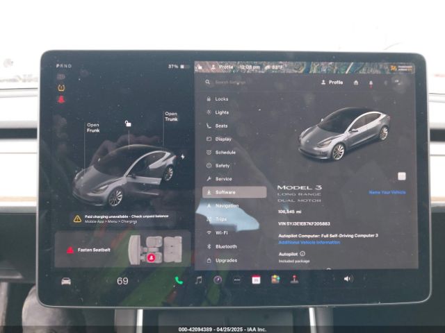 5YJ3E1EB7KF205883 Tesla Model 3 Long Range/performance
