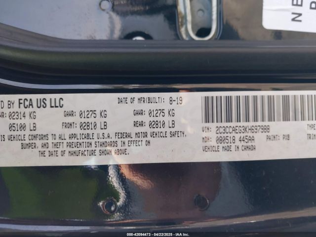 2C3CCAEG3KH697988 Chrysler 300 Limited