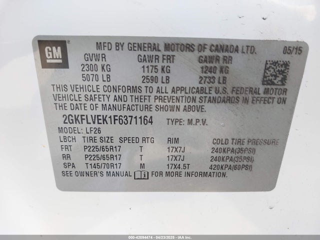 2GKFLVEK1F6371164 GMC Terrain Sle-1
