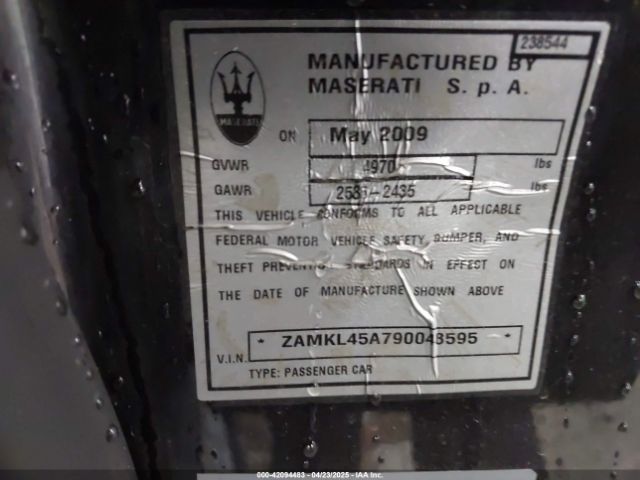 2009 MASERATI GRANTURISMO ZAMKL45A790048595 Photo 8