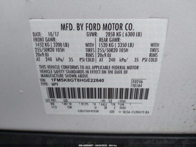 1FM5K8GT8HGE22840 Ford EXPLORER SPORT