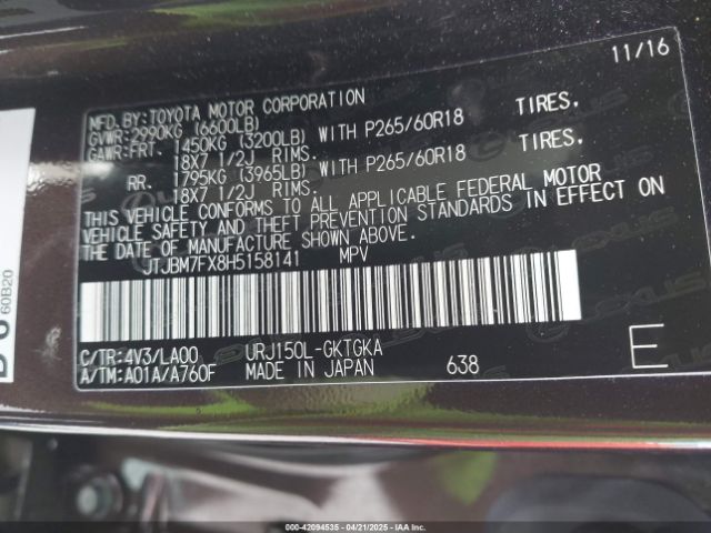 JTJBM7FX8H5158141 Lexus GX 460