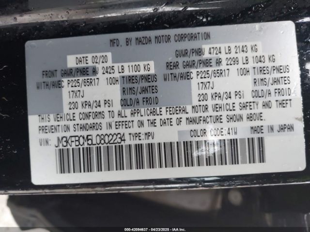 2020 MAZDA CX-5 JM3KFBCM5L0802234 Photo 8