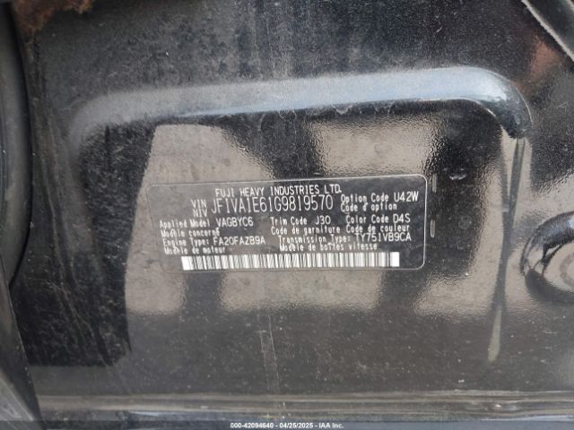 JF1VA1E61G9819570 Subaru Wrx Premium