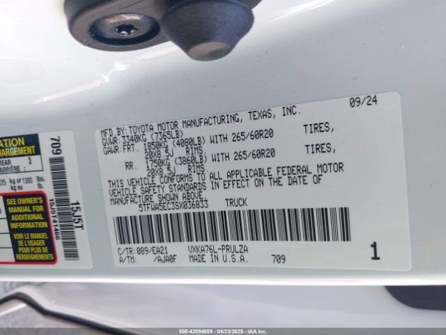 5TFWA5EC3SX036833 Toyota v35a-fts