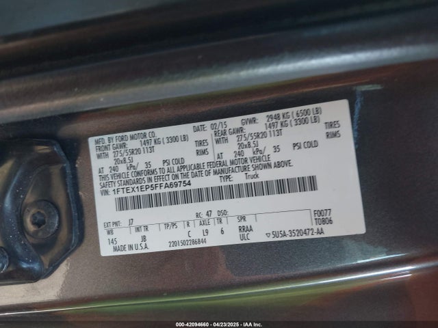 Ford F-150 Xlt 2015 1FTEX1EP5FFA69754 Image 9