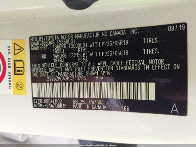 2019 LEXUS RX 350 2T2BZMCA3KC210705 Photo 8