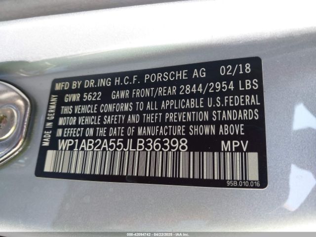 WP1AB2A55JLB36398 Porsche MACAN S