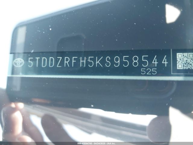 5TDDZRFH5KS958544 Toyota Highlander Limited Platinum