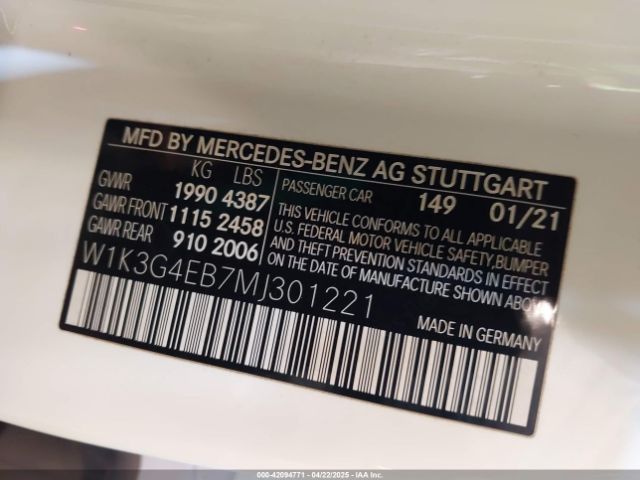 2021 MERCEDES-BENZ A 220 W1K3G4EB7MJ301221 Photo 8