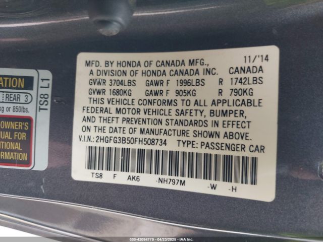 2HGFG3B50FH508734 Honda Civic Lx