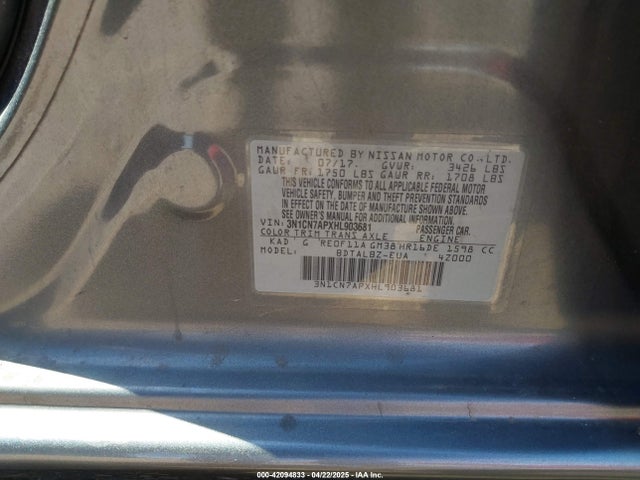 3N1CN7APXHL903681 Nissan 2017