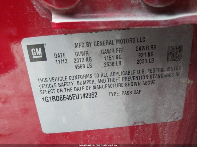 1G1RD6E45EU142962 Chevrolet Volt