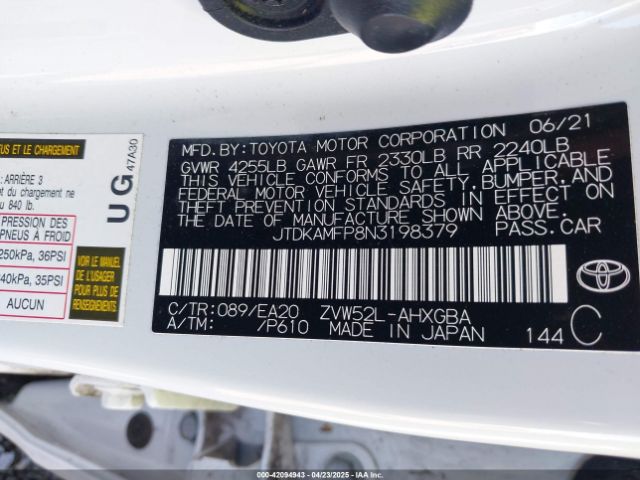 JTDKAMFP8N3198379 Toyota Prius Prime Limited
