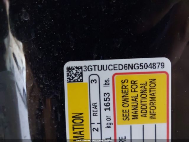 3GTUUCED6NG504879 GMC Sierra 1500 4wd  Short Box Elevation With 3sb