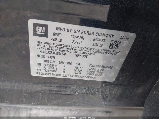 KL4CJASB4KB844770 Buick Encore Fwd Preferred