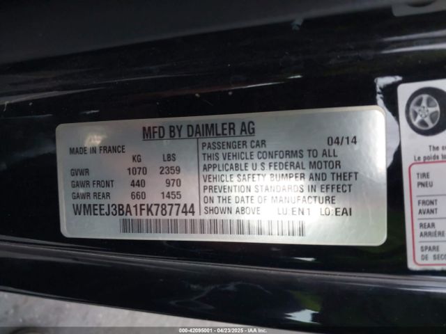 WMEEJ3BA1FK787744 Smart Fortwo Passion/pure