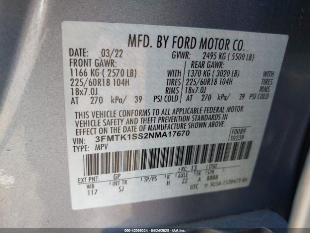 2022 FORD MUSTANG MACH-E 3FMTK1SS2NMA17670 Photo 8