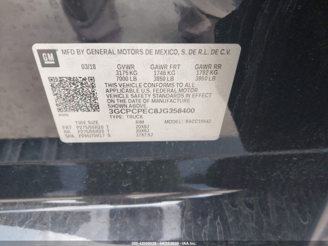 3GCPCPEC8JG358400 Chevrolet Silverado 1500 Custom