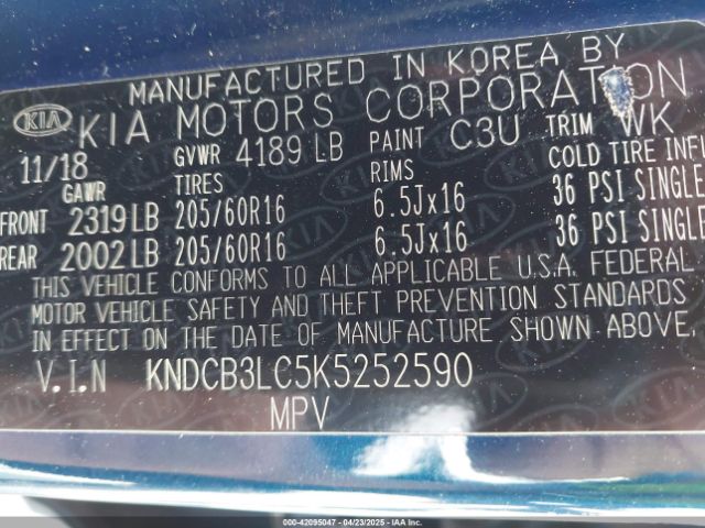 2019 KIA NIRO KNDCB3LC5K5252590 Photo 8