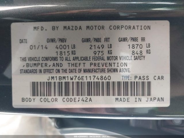 JM1BM1W76E1174860 Mazda Mazda3 I Grand Touring