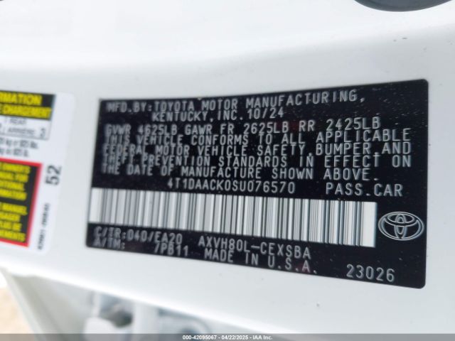 4T1DAACK0SU076570 Toyota CAMRY SE