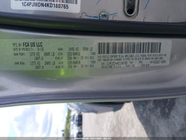 1C4PJMDN4KD180765 Jeep Cherokee Limited 4x4