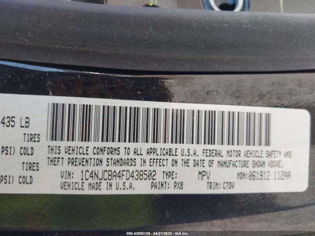 1C4NJCBA4FD438502 Jeep Compass Sport