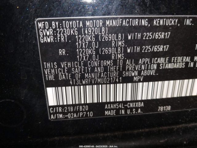 2021 TOYOTA RAV4 HYBRID 4T3LWRFV7MU021741 Photo 8