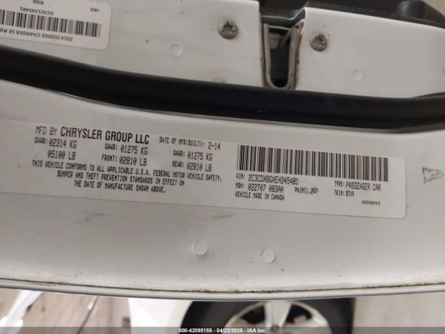 2C3CDXBGXEH245481 Dodge Charger Se