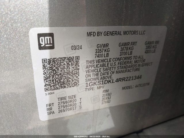 1GKS1DKL4RR221344 GMC Yukon 2wd Denali
