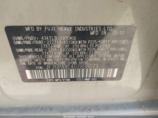 2013 SUBARU XV CROSSTREK JF2GPAVC4D2808673 Photo 8