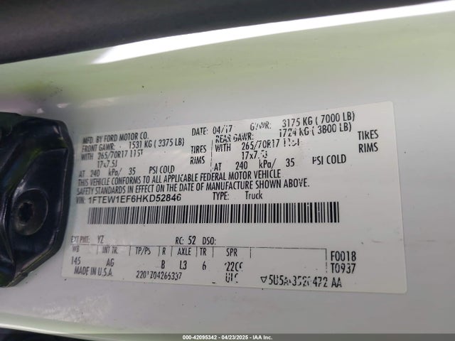 Ford F-150 Xl 2017 1FTEW1EF6HKD52846 Image 9