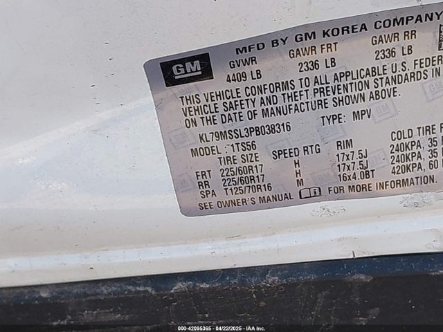 Chevrolet Trailblazer Awd Activ 2023 KL79MSSL3PB038316 Image 9