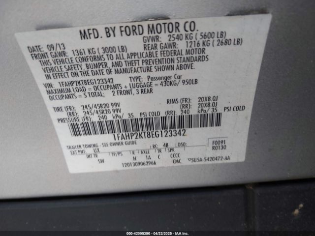 1FAHP2KT8EG123342 Ford TAURUS SHO