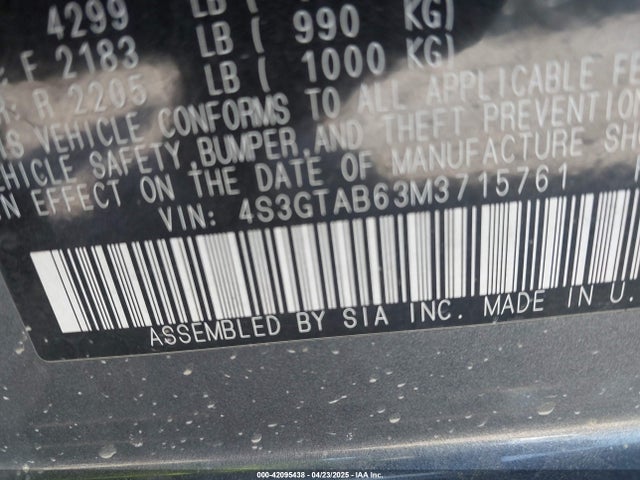 Subaru Impreza 5-door 2021 4S3GTAB63M3715761 Image 9