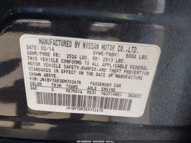 JN1BV7AR3EM702476 Infiniti Q50 SPORT
