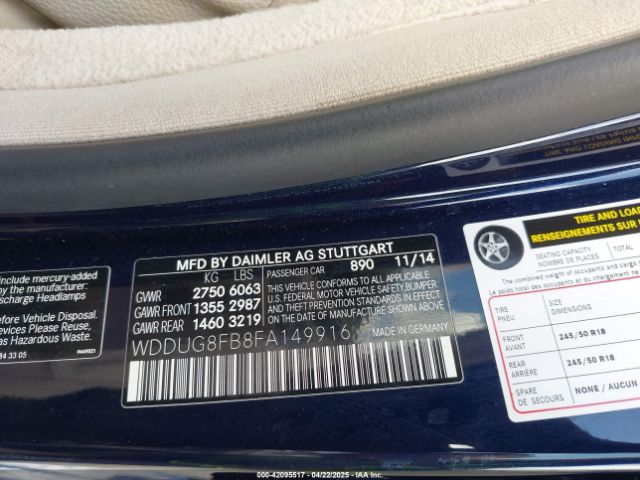 WDDUG8FB8FA149916 Mercedes-Benz S-Class