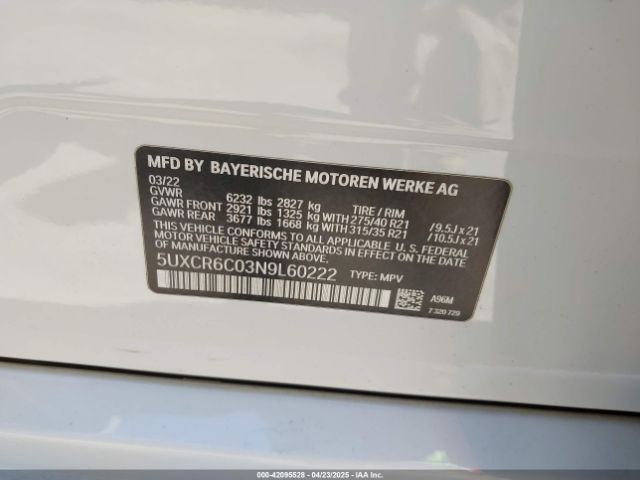 5UXCR6C03N9L60222 BMW X5 Xdrive40i