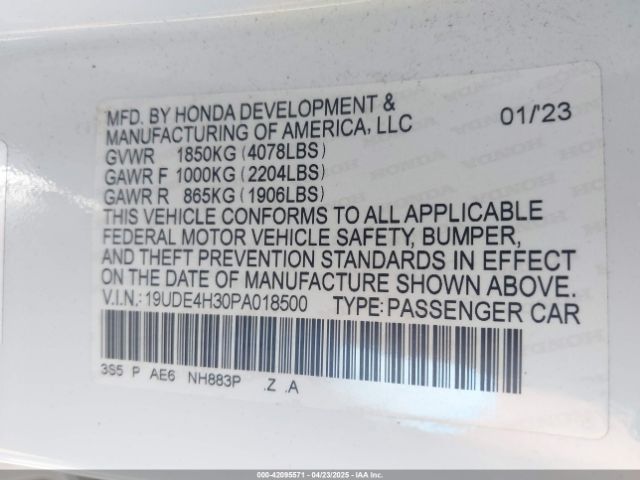 19UDE4H30PA018500 Acura Integra A-spec