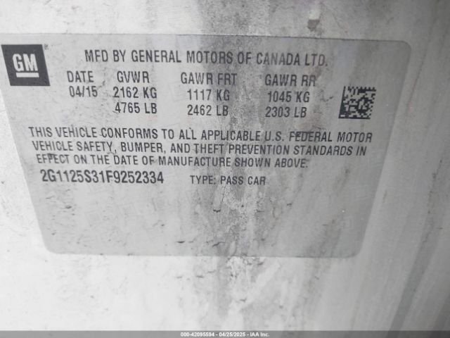 2G1125S31F9252334 Chevrolet Impala 2lt
